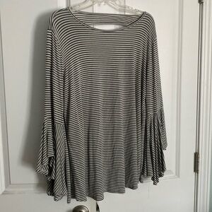 Pinkblush Maternity Top. Super soft. Grey Stripe